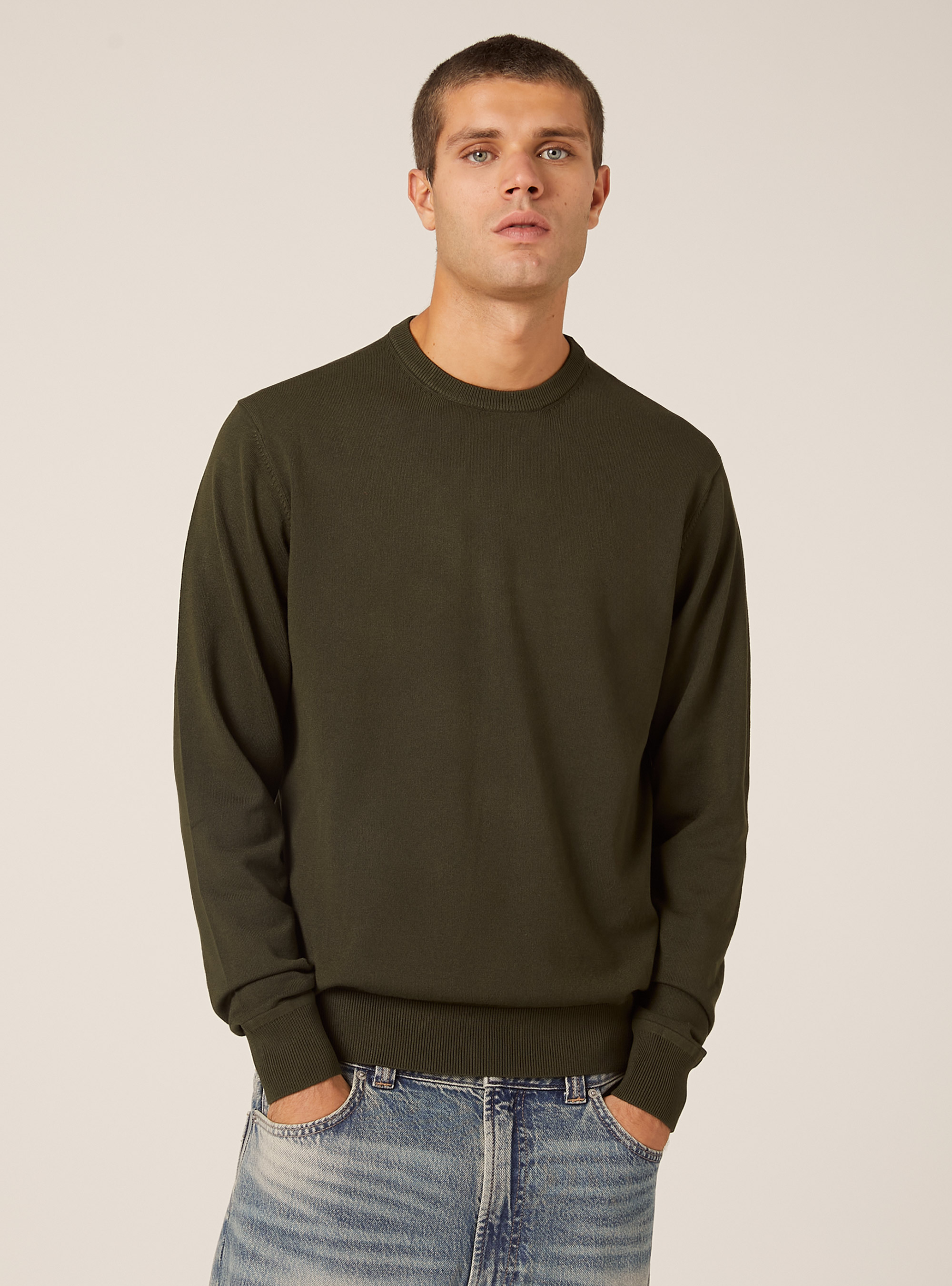 Jersey de cuello redondo de viscosa Ecovero, KY1 KAKY DARK