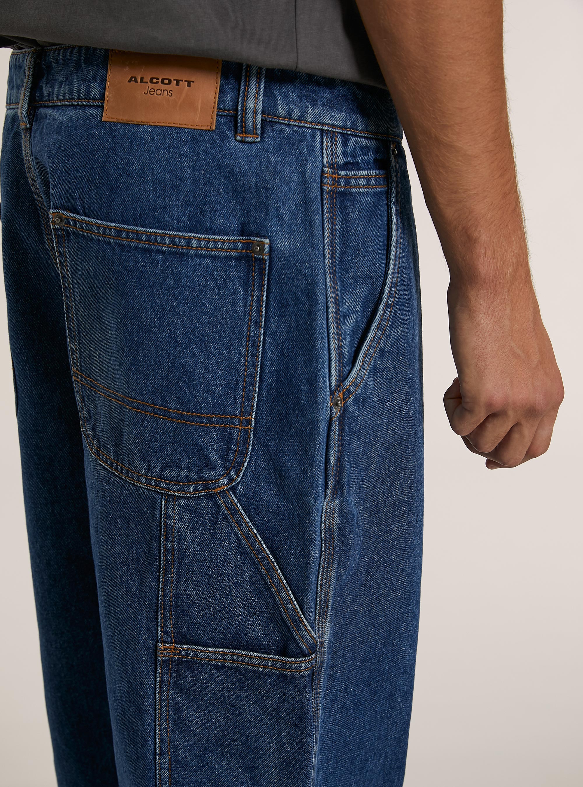 Worker carpenter jeans, D003 MEDIUM BLUE