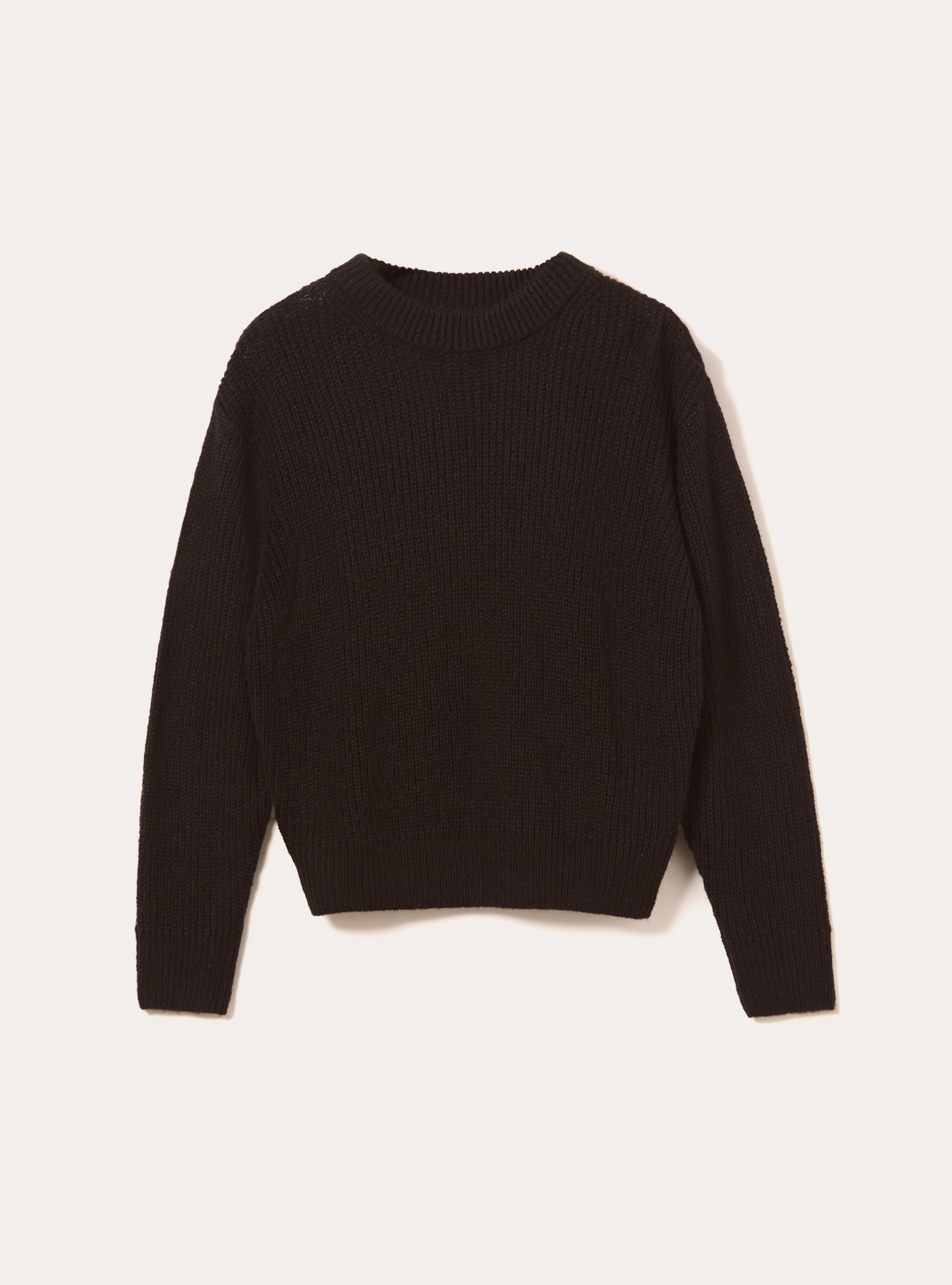 Pullover girocollo tinta unita, BK1 BLACK