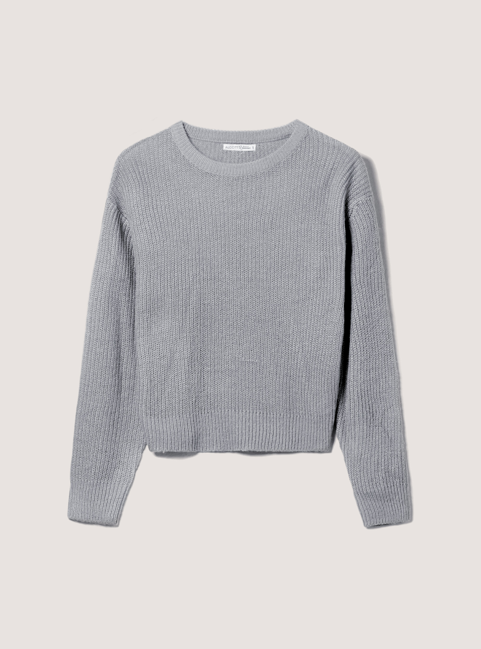 Unifarbener Rundhalspullover, C146 GREY MEL