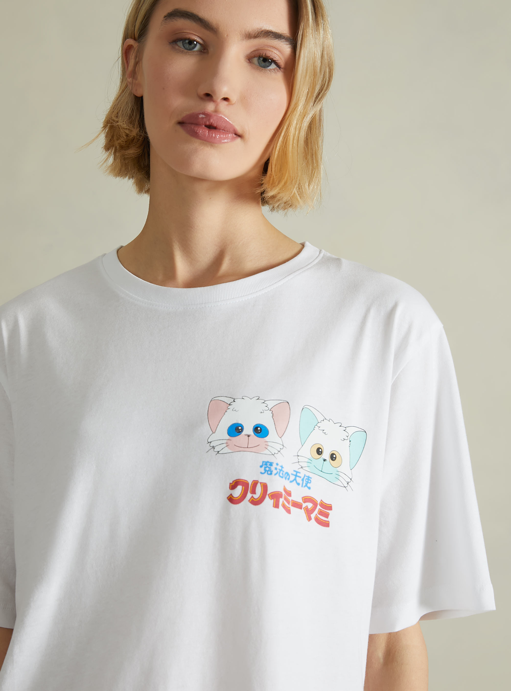 Creamy / Alcott oversized T-shirt, WH3 WHITE