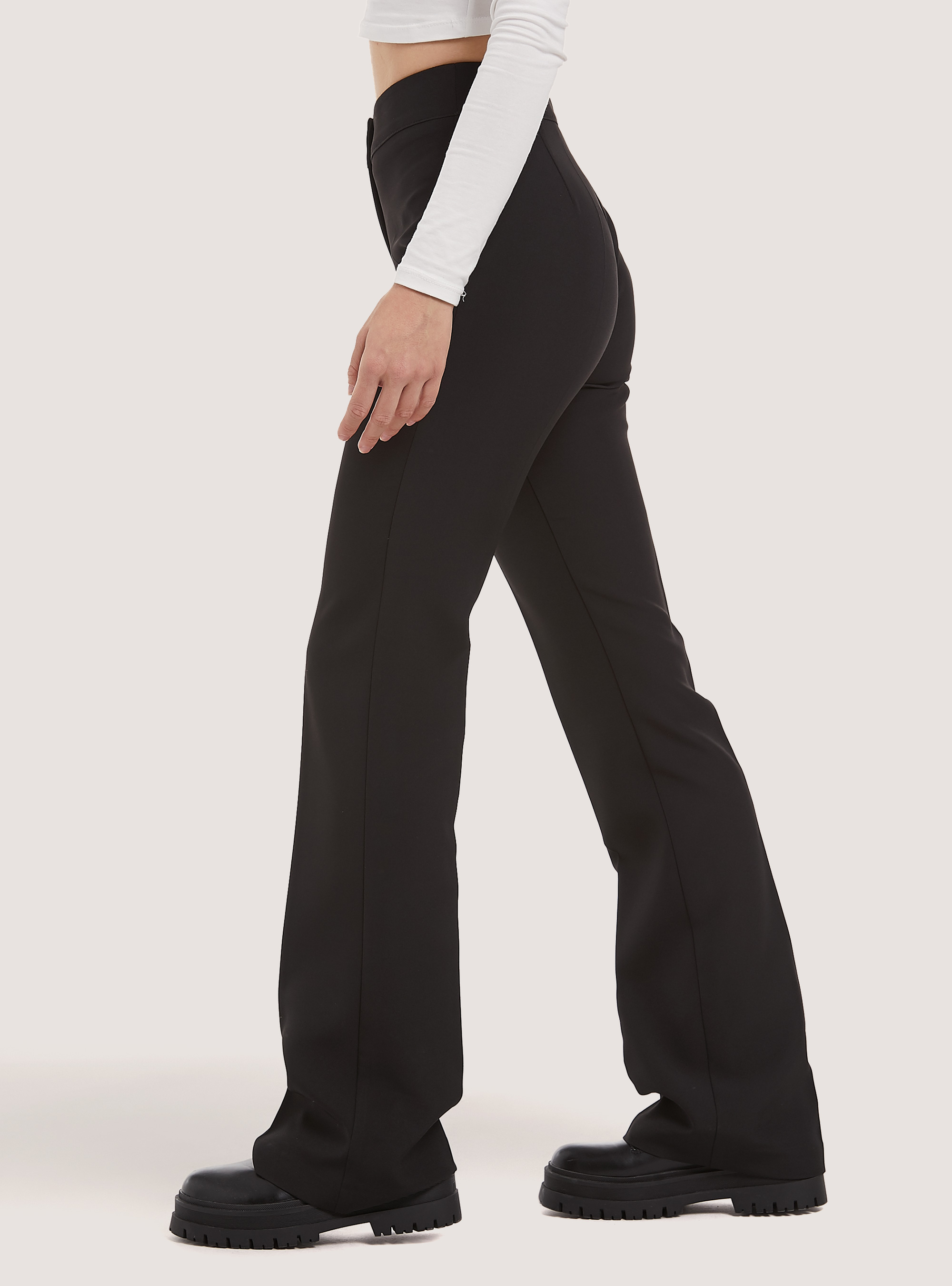 Pantaloni flare Made in Italy, BK1 BLACK