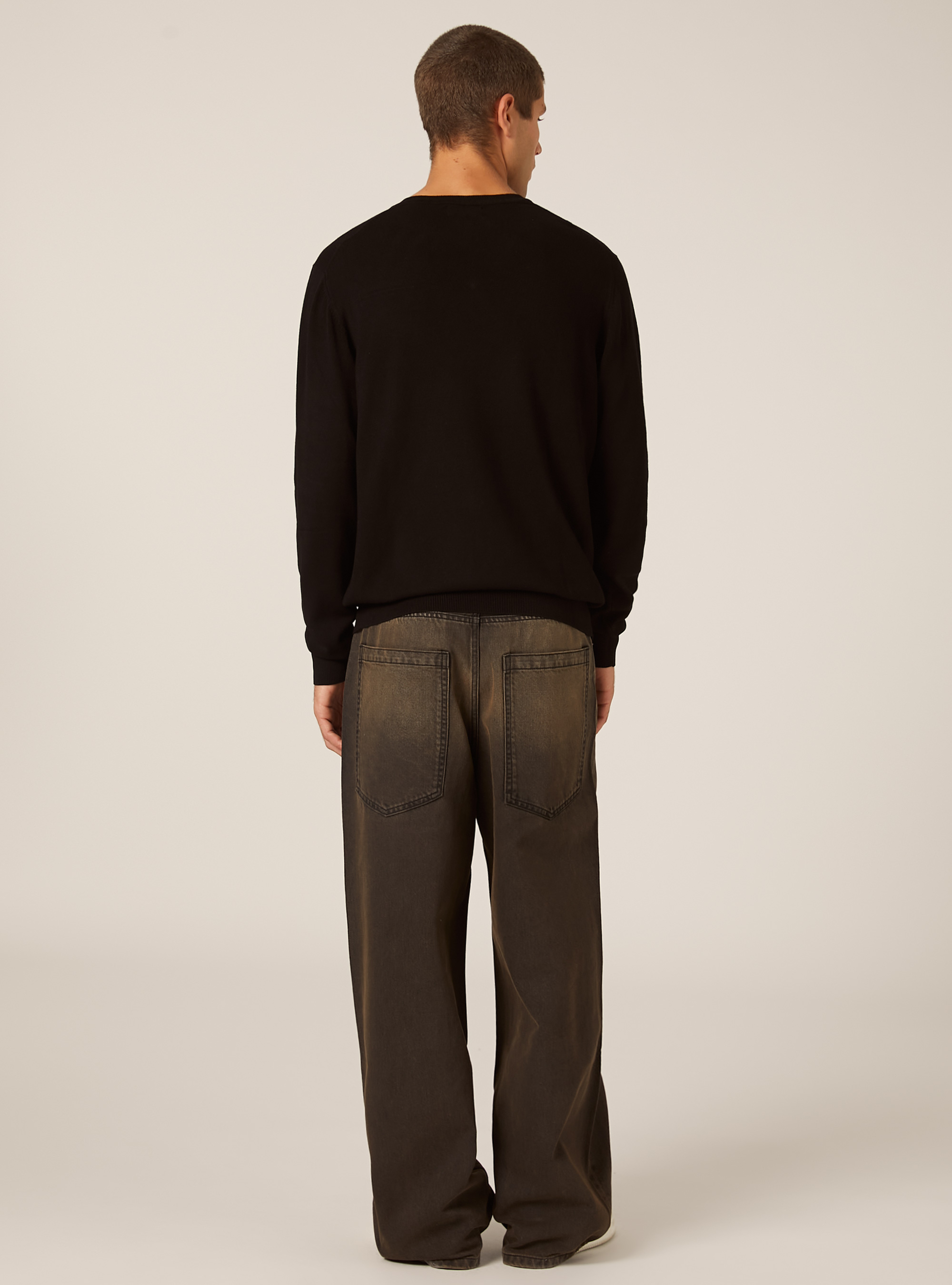 Pullover con scollo a V in viscosa Ecovero, BK1 BLACK