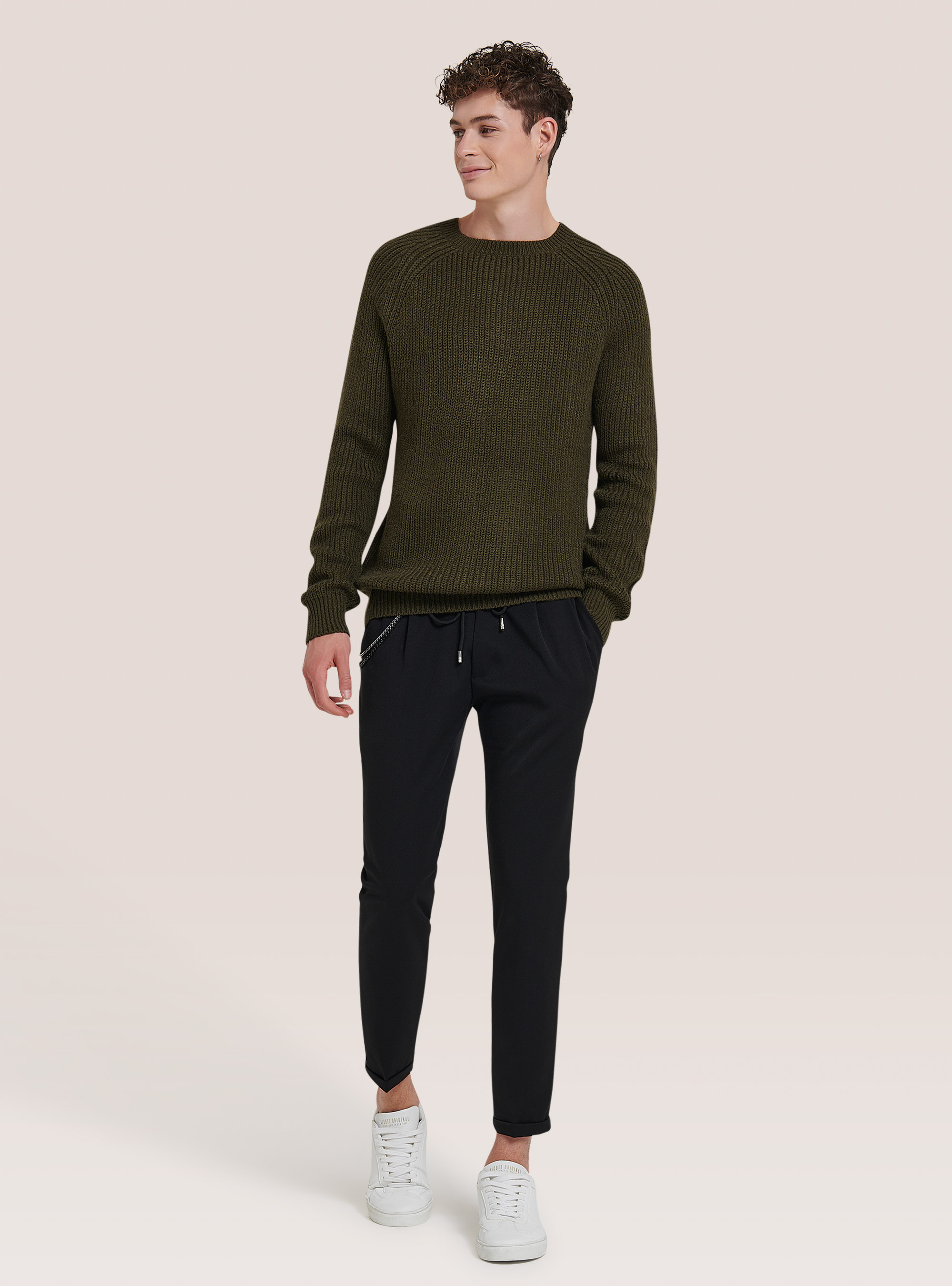 Pullover mit Rundhalsausschnitt und englischer Rippung, C6706 KAKY