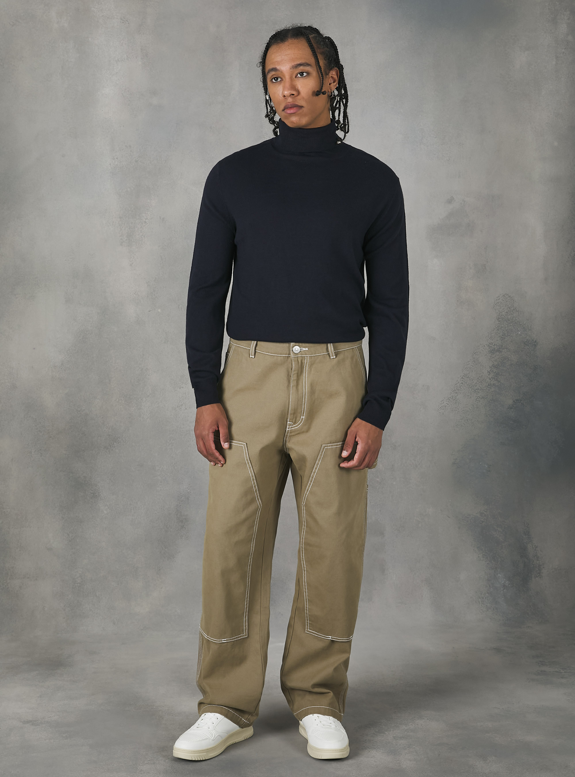 Suave jersey de cuello alto, NA1 NAVY DARK