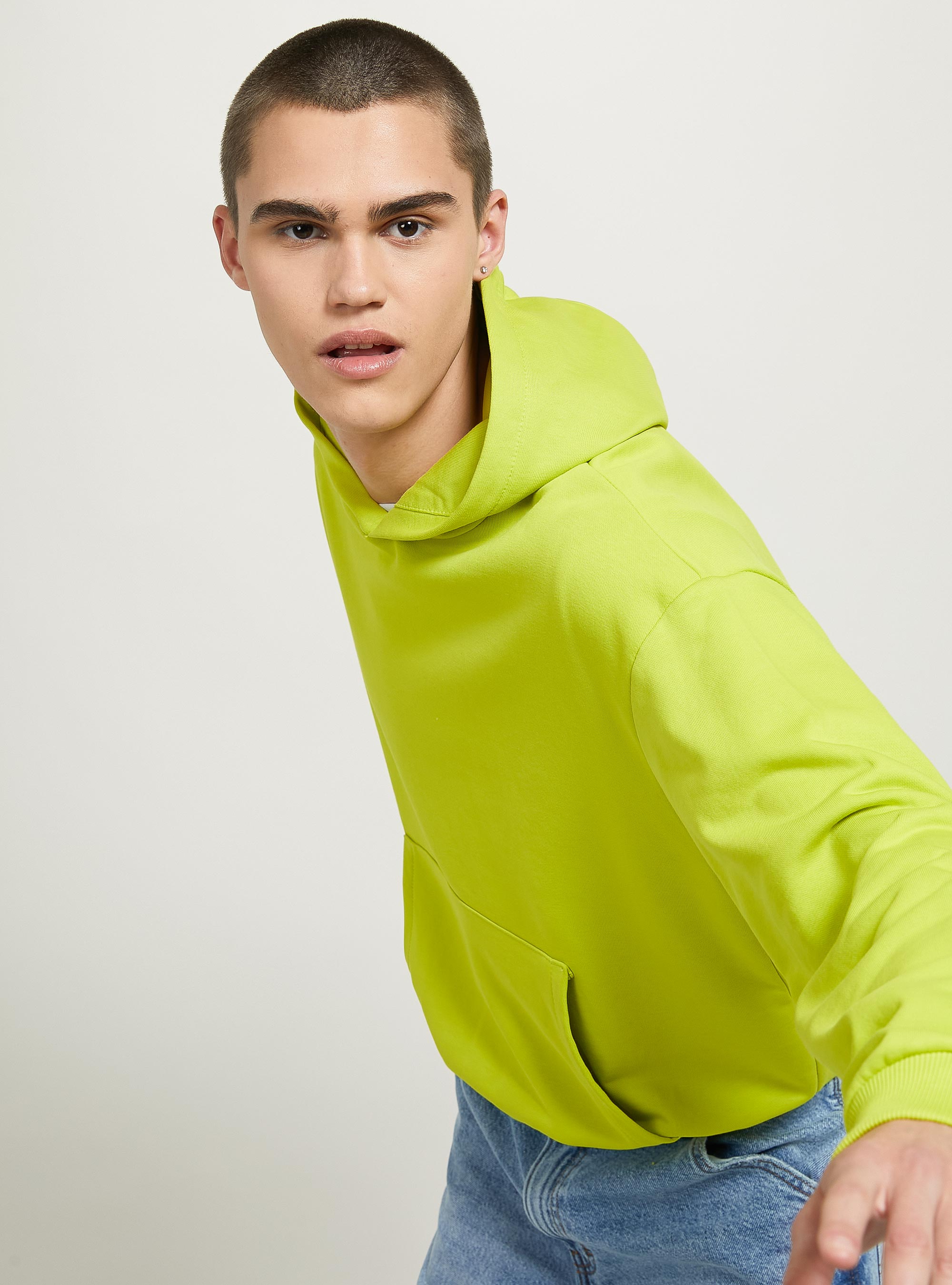 Felpa boxy fit con cappuccio, LI3 LIME LIGHT