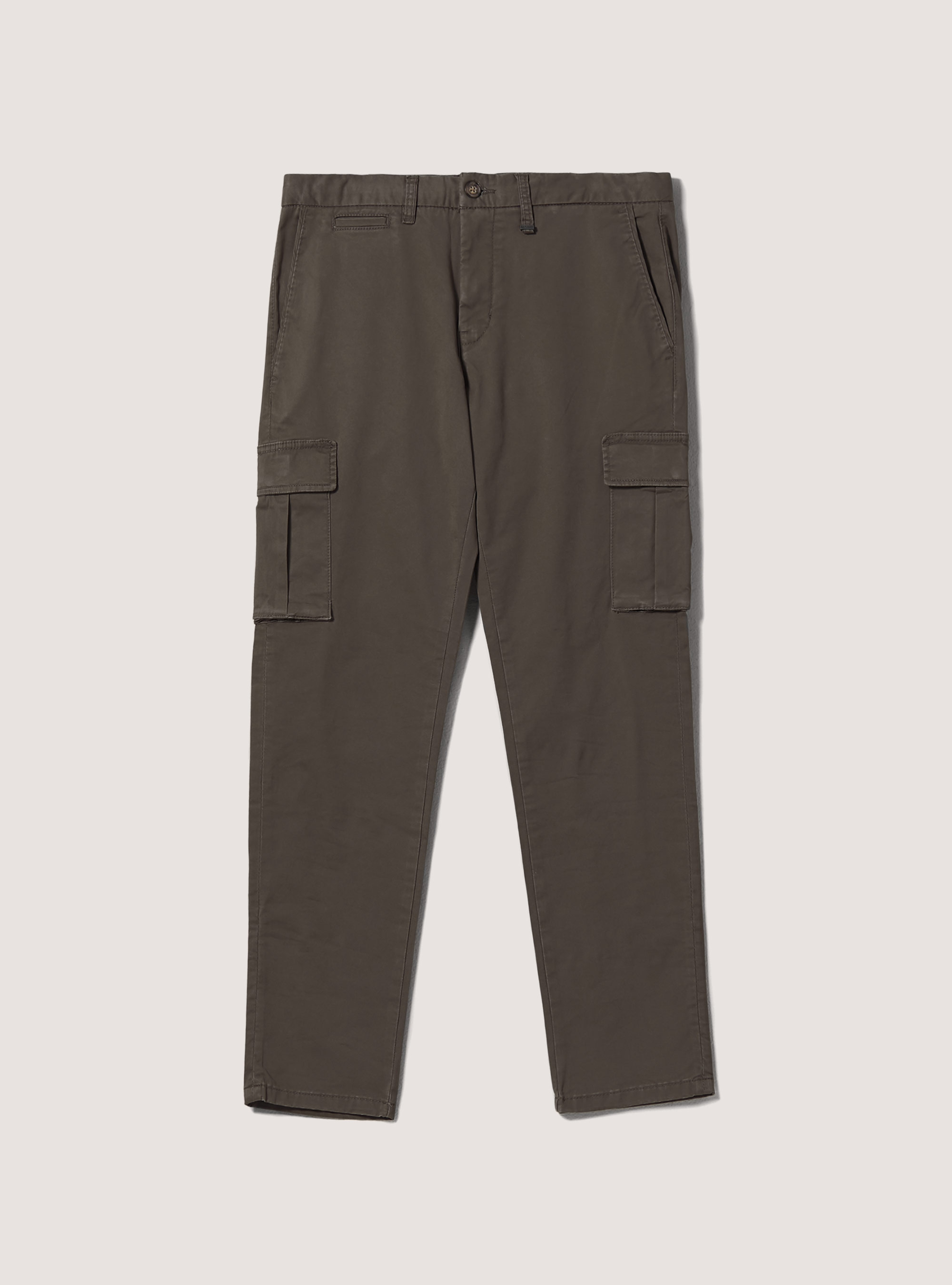 Pantaloni chinos cargo in cotone, KY1 KAKY DARK
