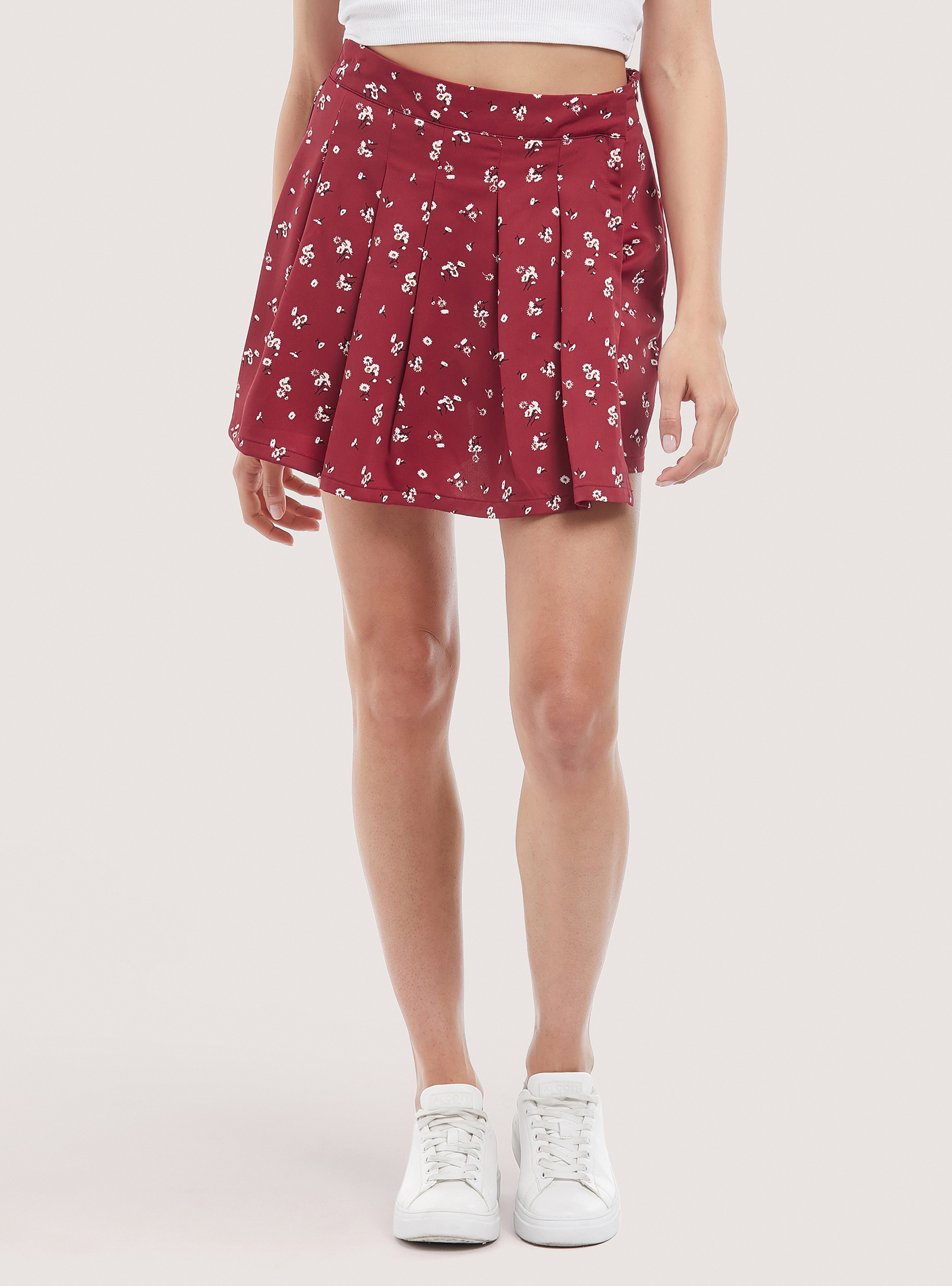 Floral Print Skort, RED