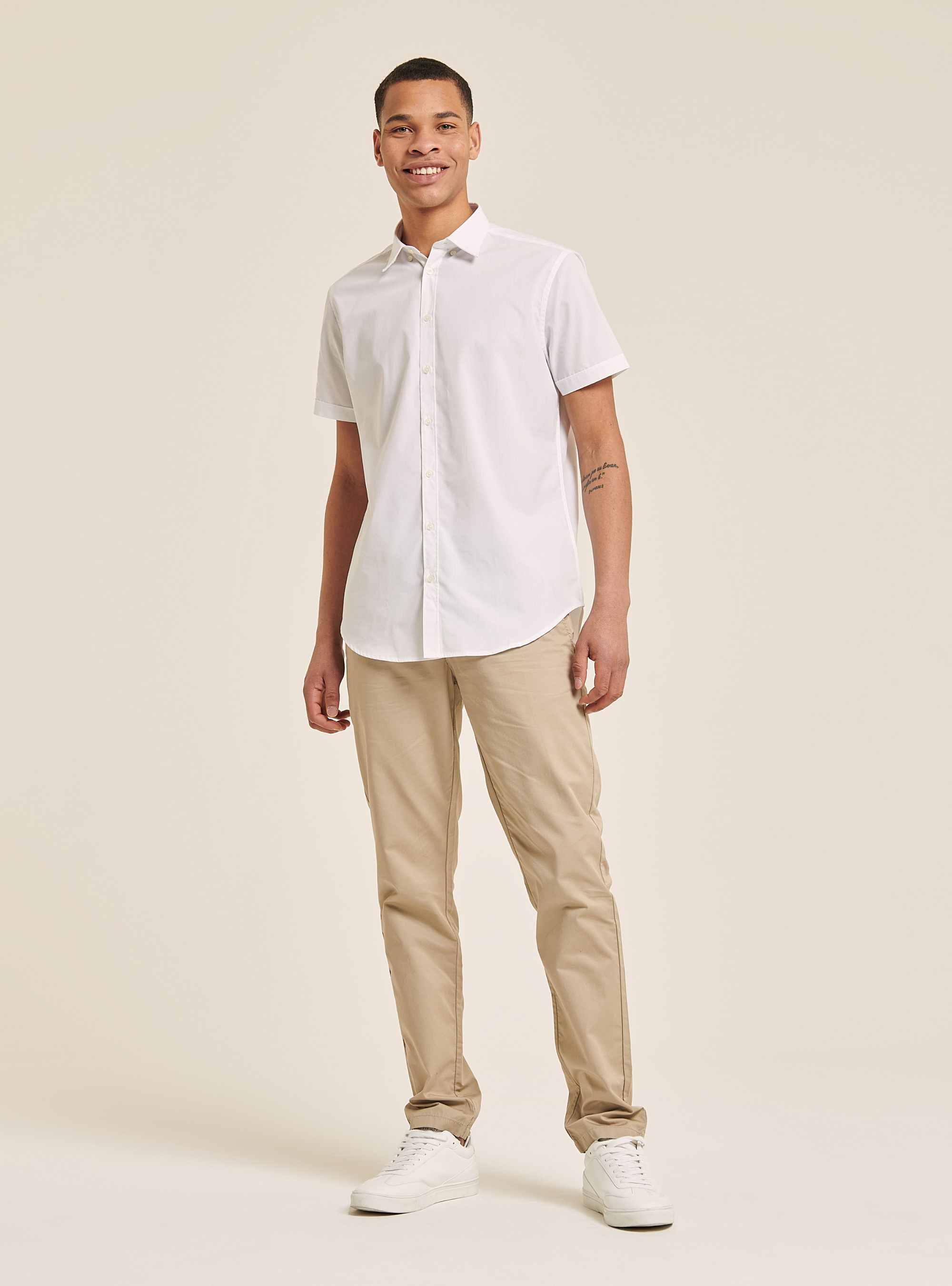 Short-sleeved shirt, WHITE