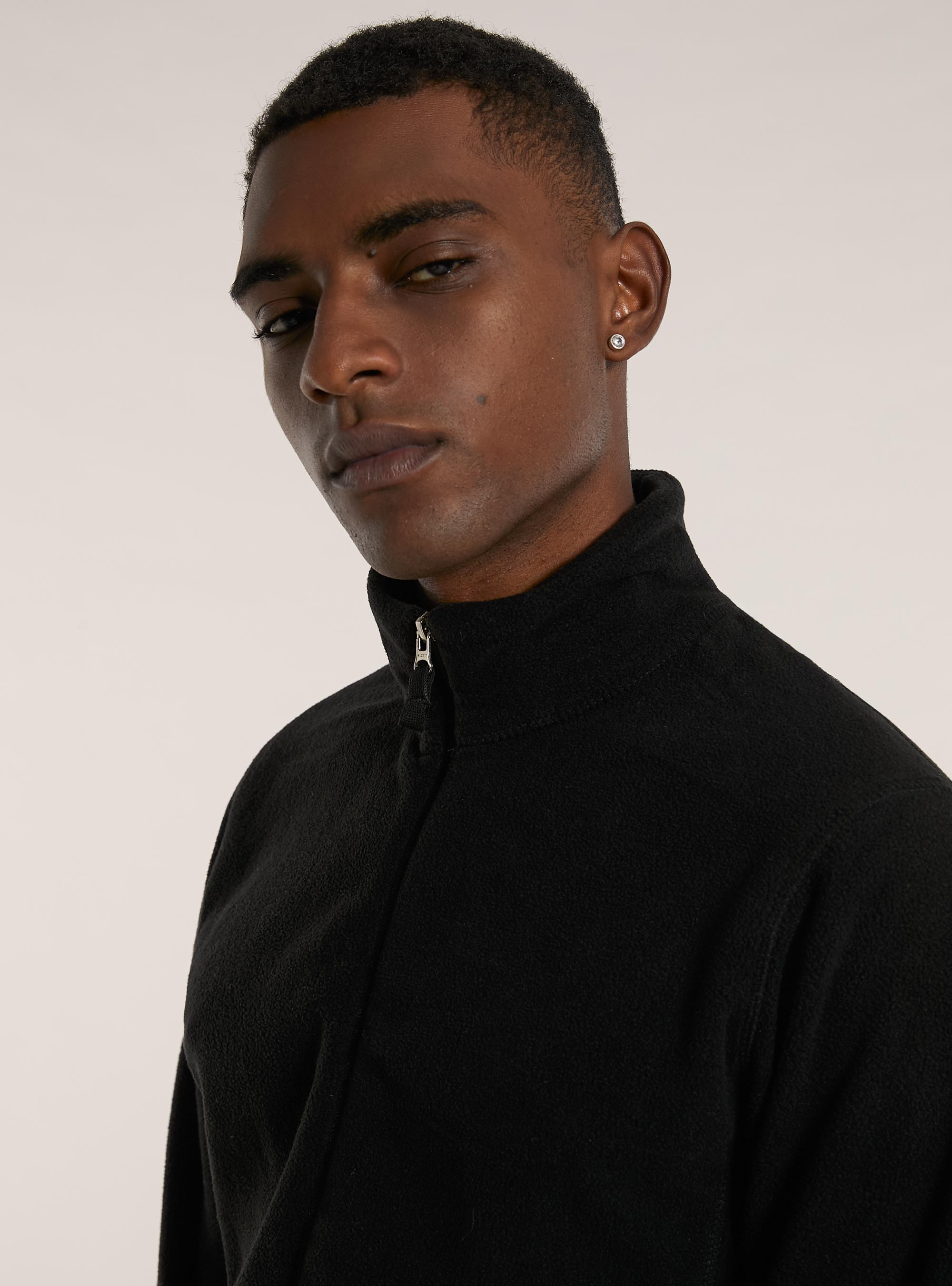 Cardigan polar fleece, BK1 BLACK