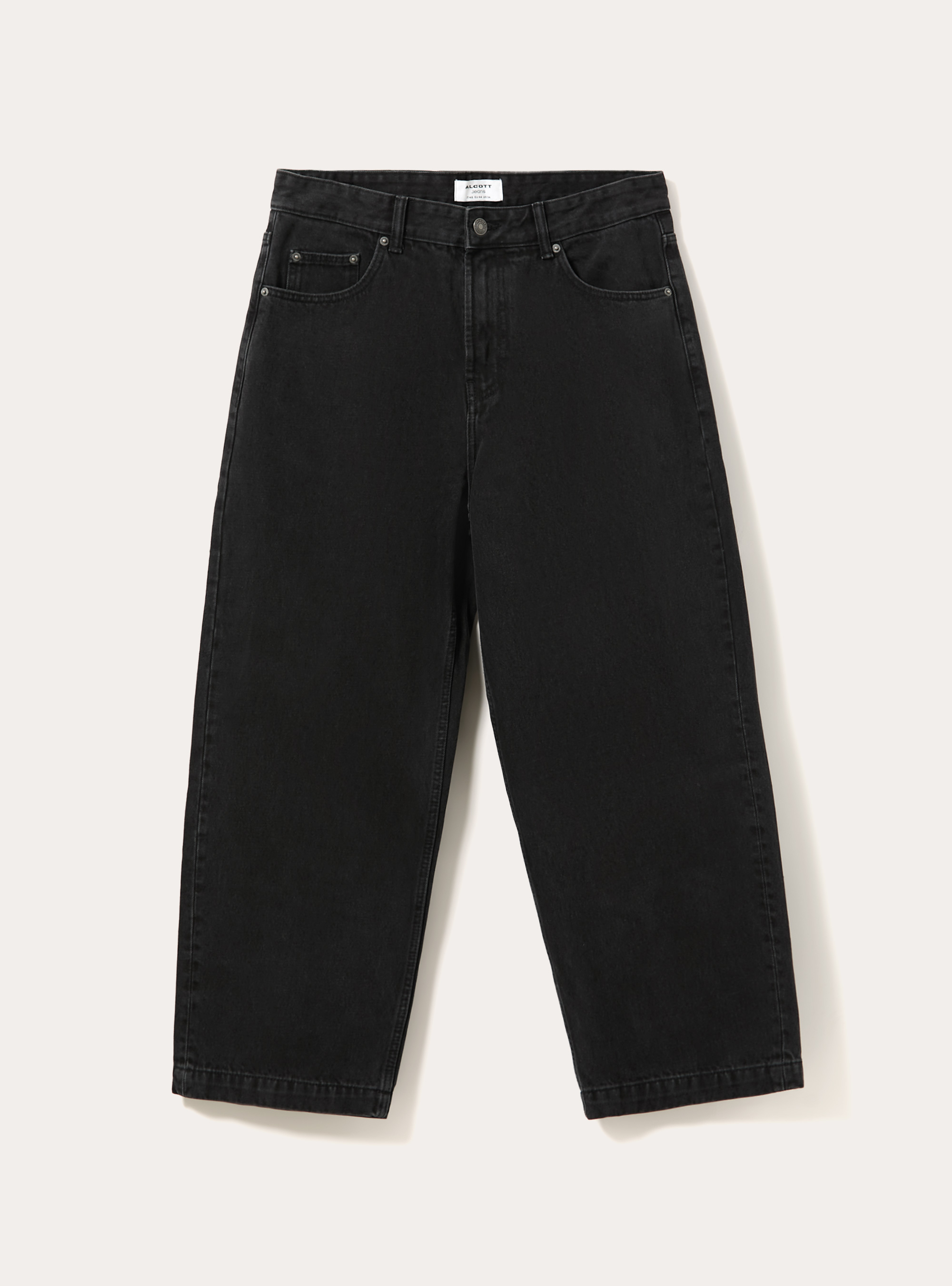 Jeans barrel con ricami, D000 BLACK
