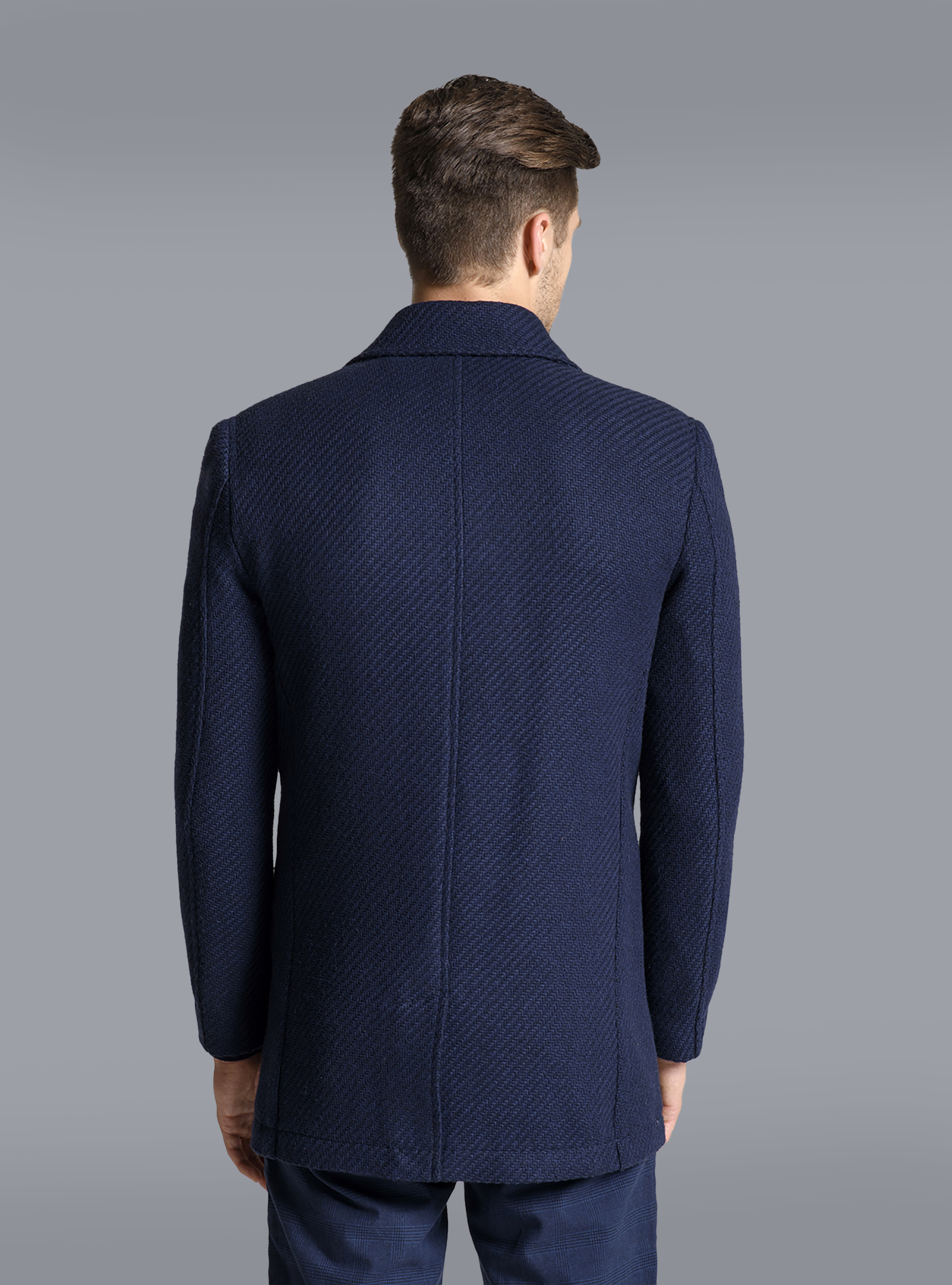 DOUBLE BREASTED WOOL JACKET, BLUE NAVY