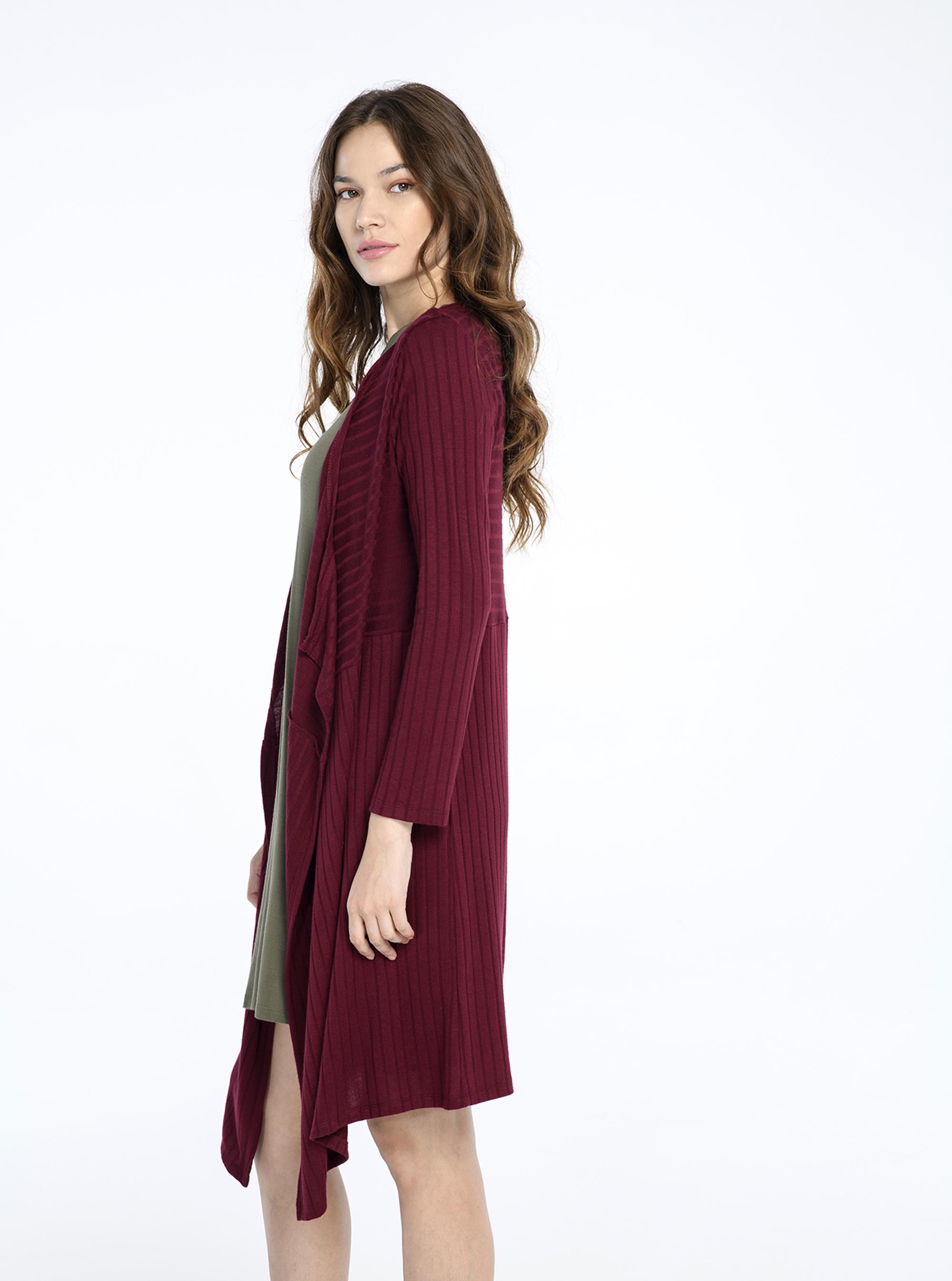 Cardigan lungo, BORDEAUX
