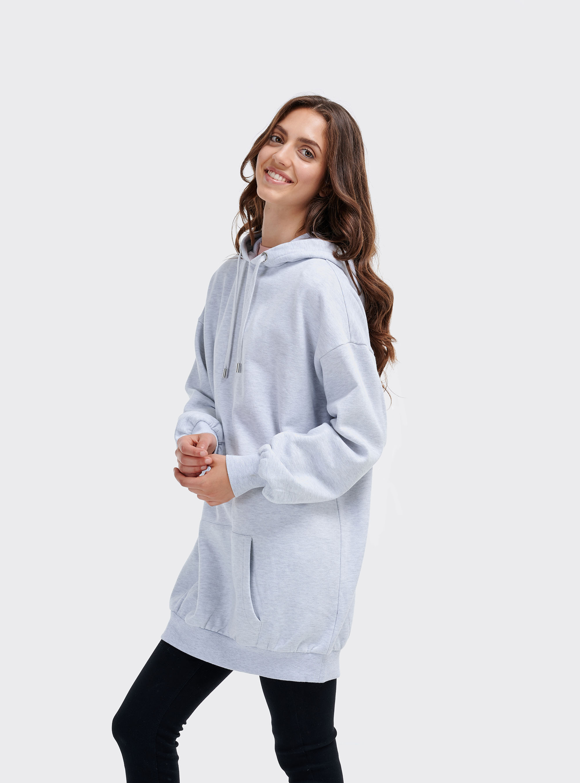 Sudadera oversize con capucha, BLANCO ÁRTICO