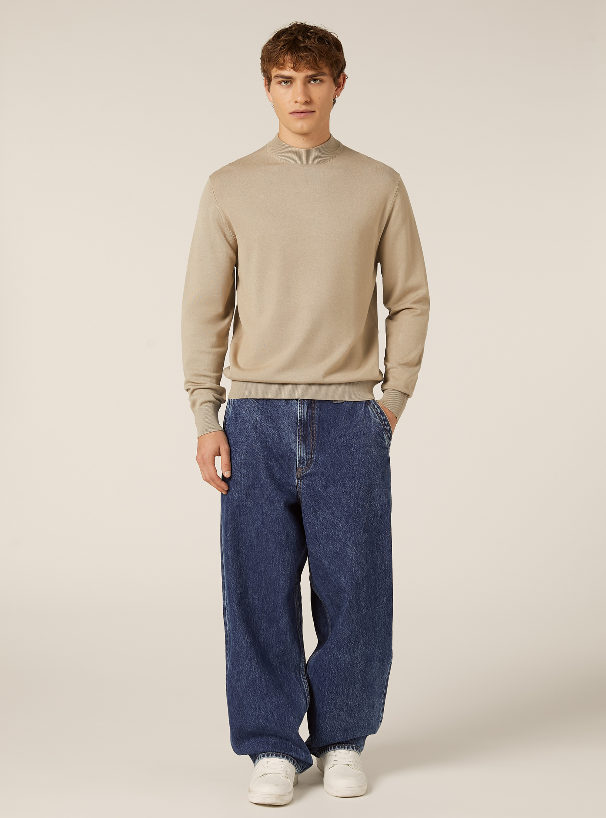 Jersey de cuello medio, BG2 BEIGE MEDIUM