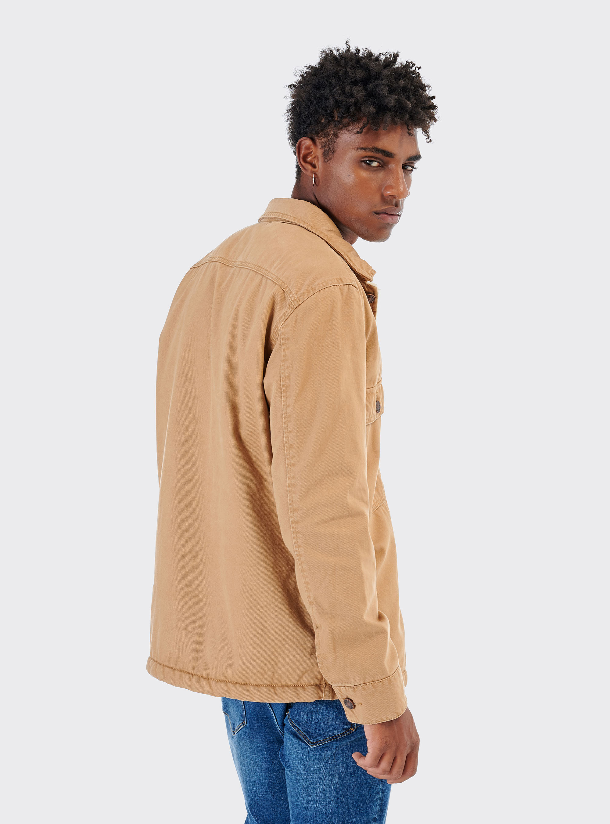 FAKE LAMBSKIN JACKET, C550 TOBACCO