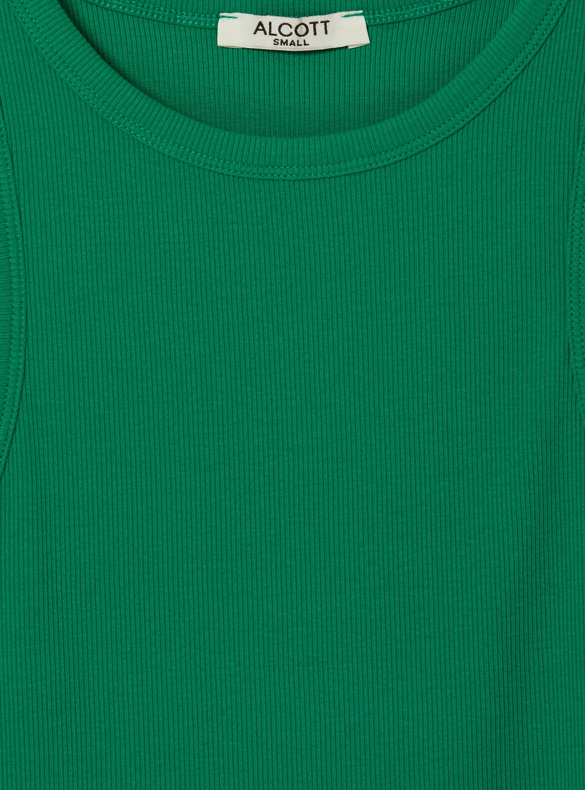 Cropped cotton tank top, GN2 GREEN MEDIUM