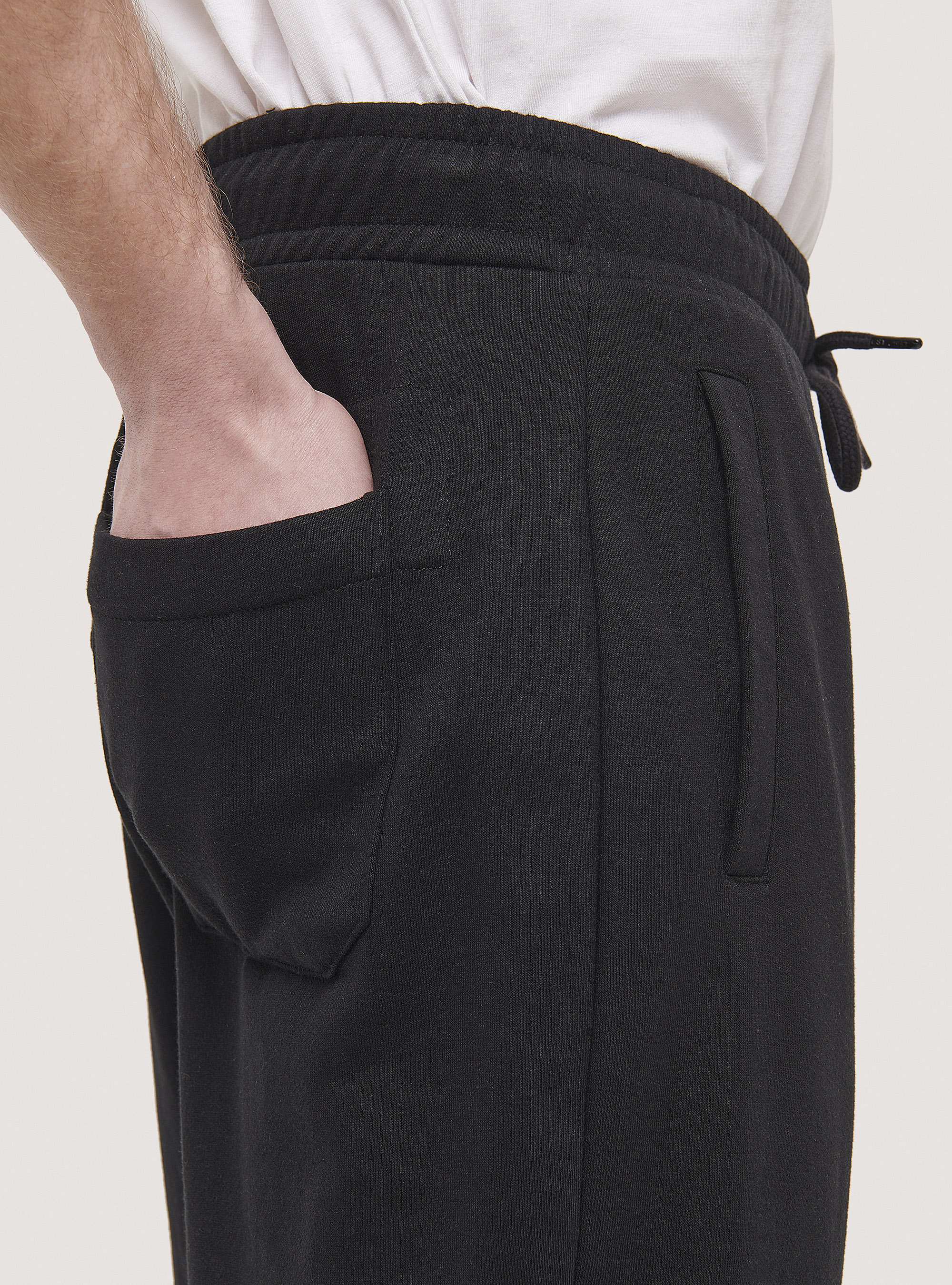 Basic cotton jogger trousers, BLACK