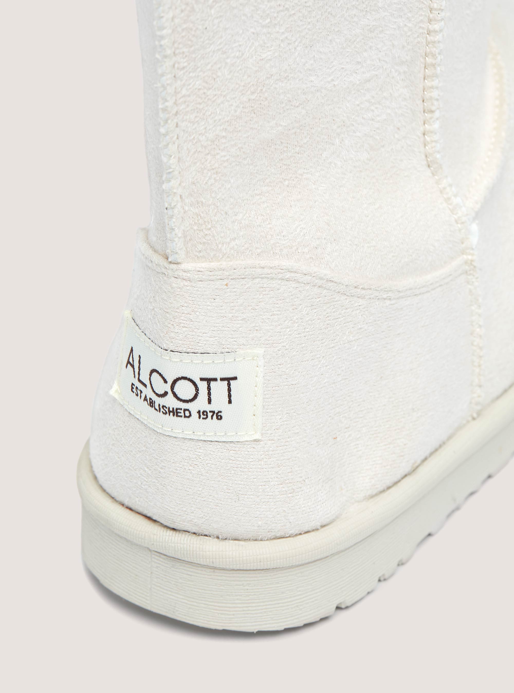 Suede ankle boots with faux fur inside, C0020 OFF WHITE