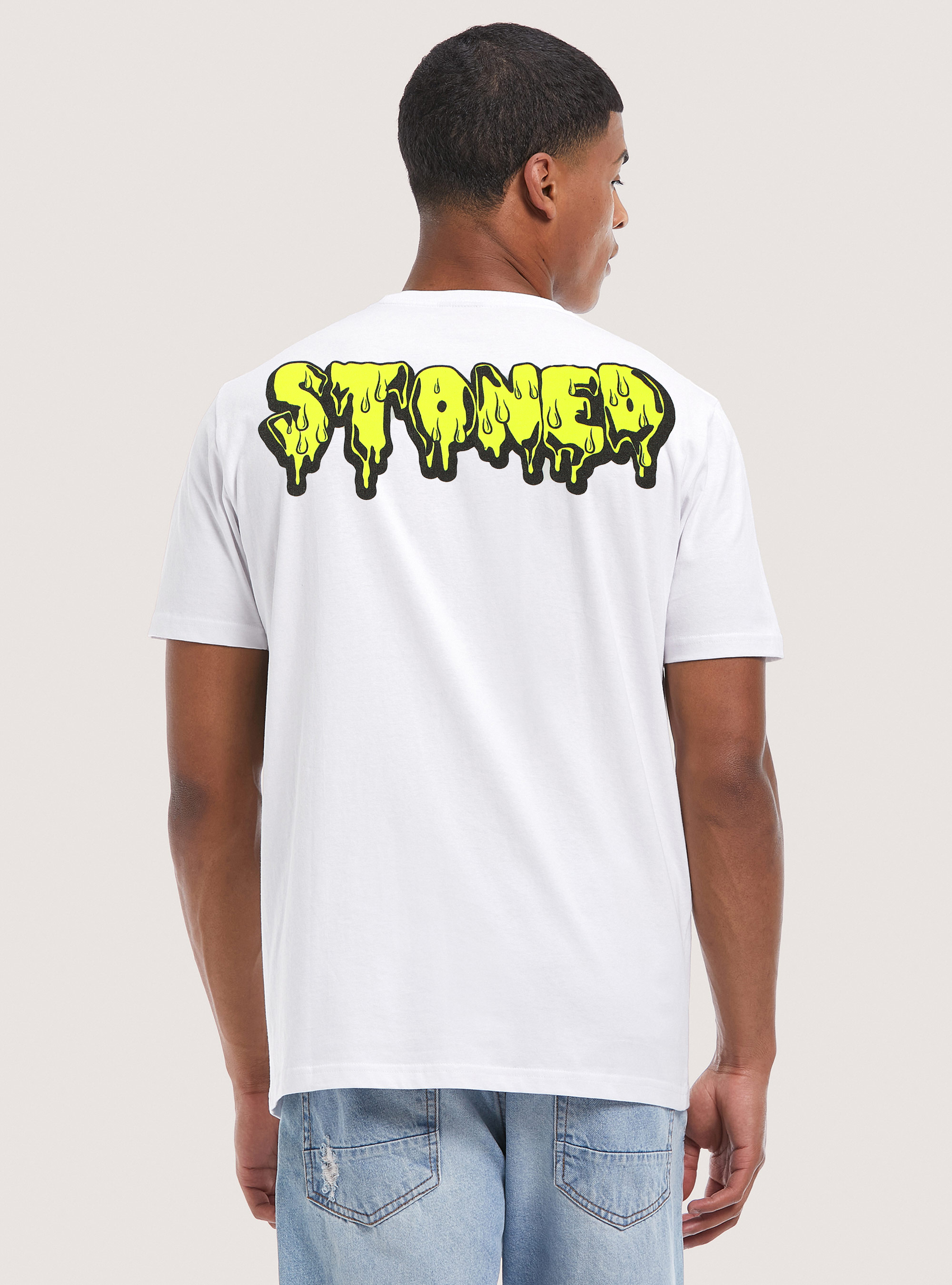 Maglietta con stampa Stoned, WH2 WHITE