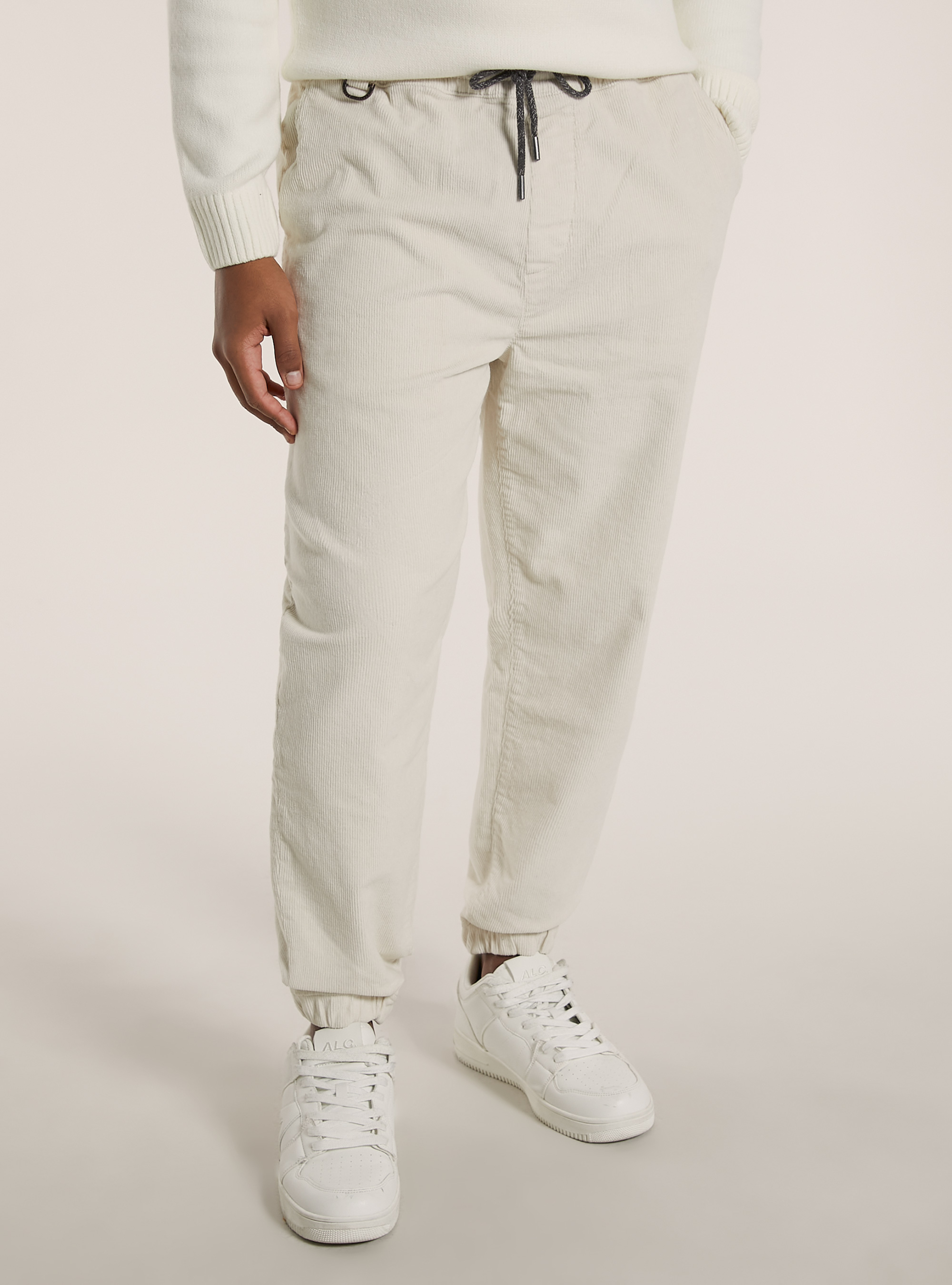 Pantalones de chándal de terciopelo acanalado, WH1 OFF WHITE