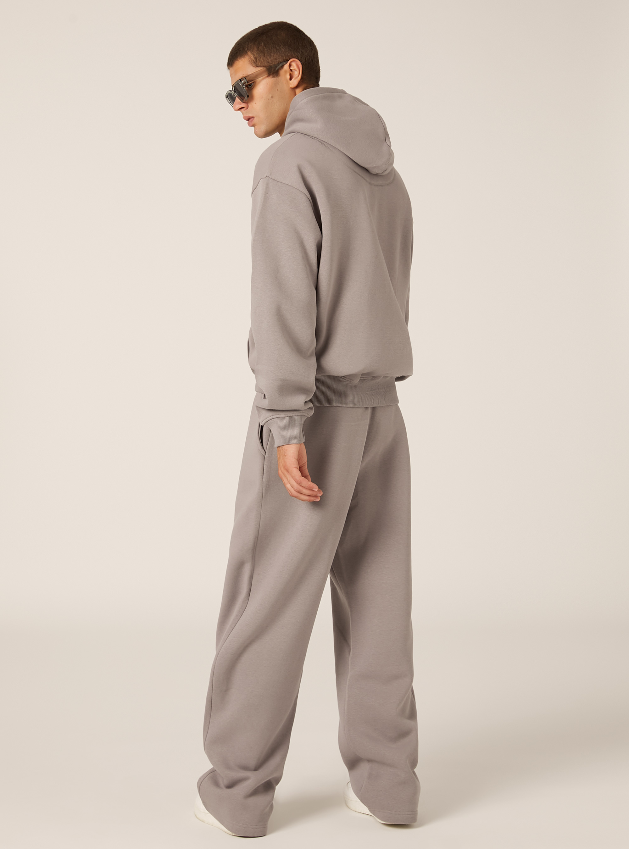 Boxy fit zip-up hoodie, GY2 GREY MEDIUM