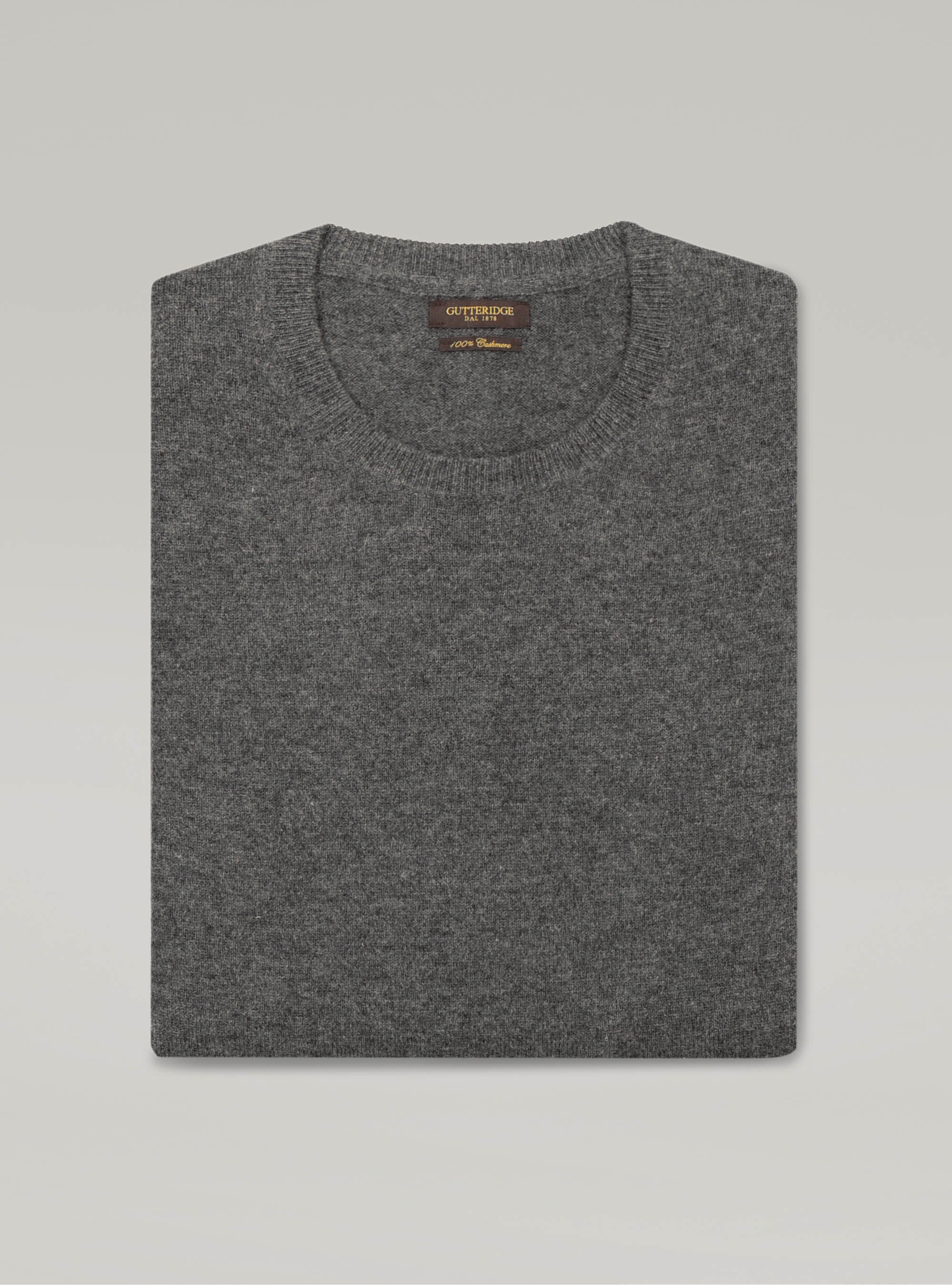 Pull col rond 100% cachemire, ASPHALTE