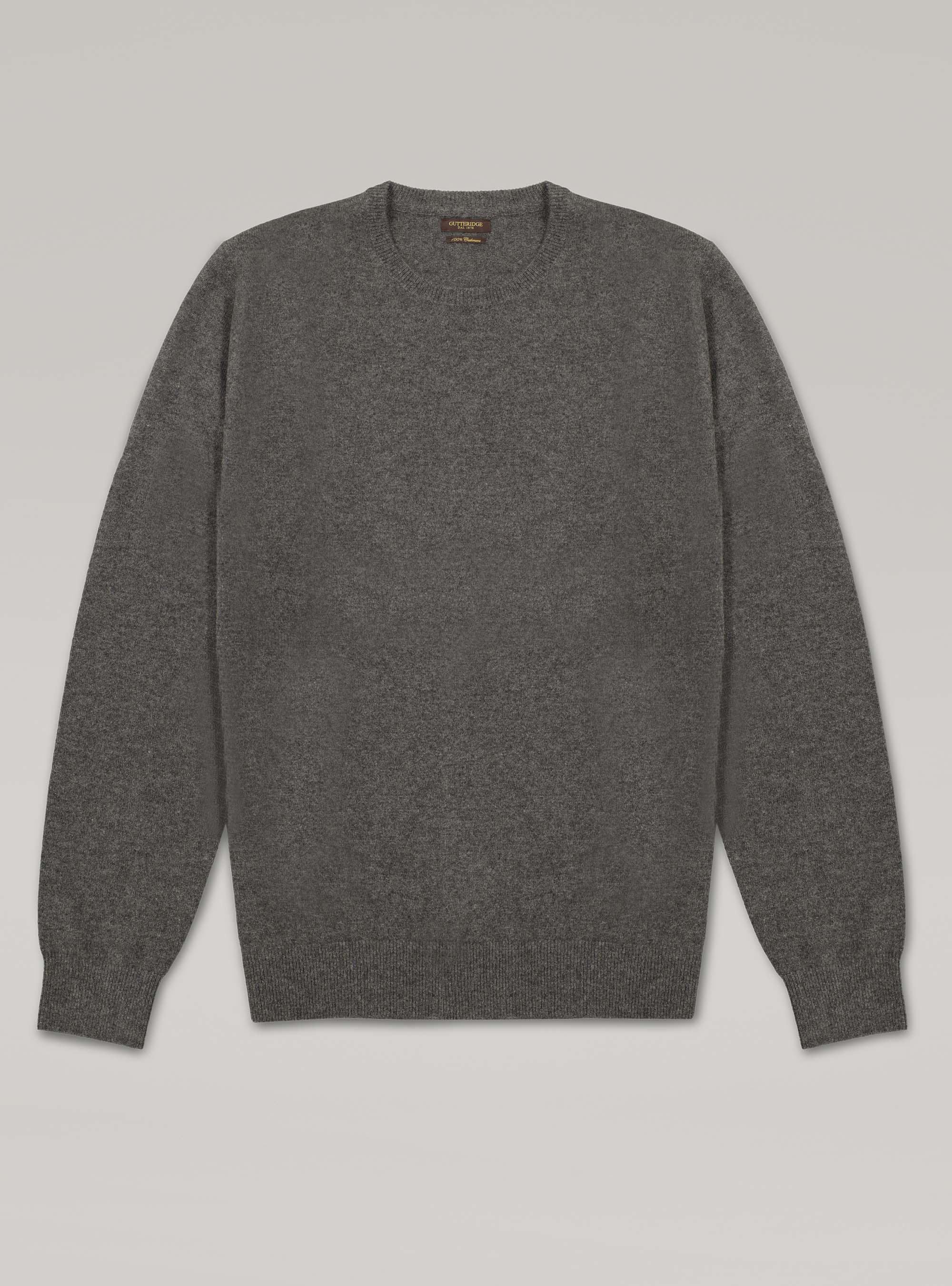 Pull col rond 100% cachemire, ASPHALTE