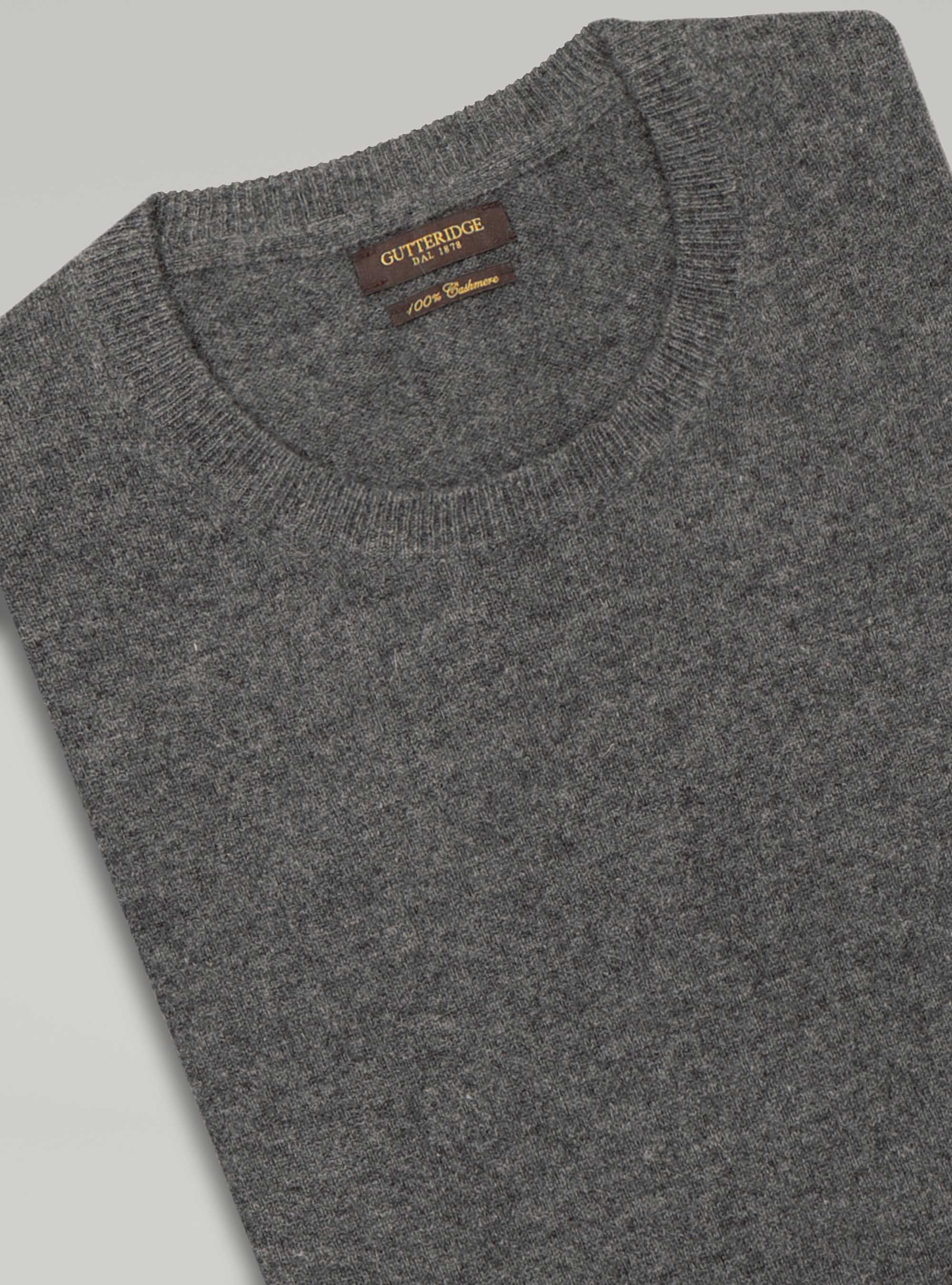 Pull col rond 100% cachemire, ASPHALTE