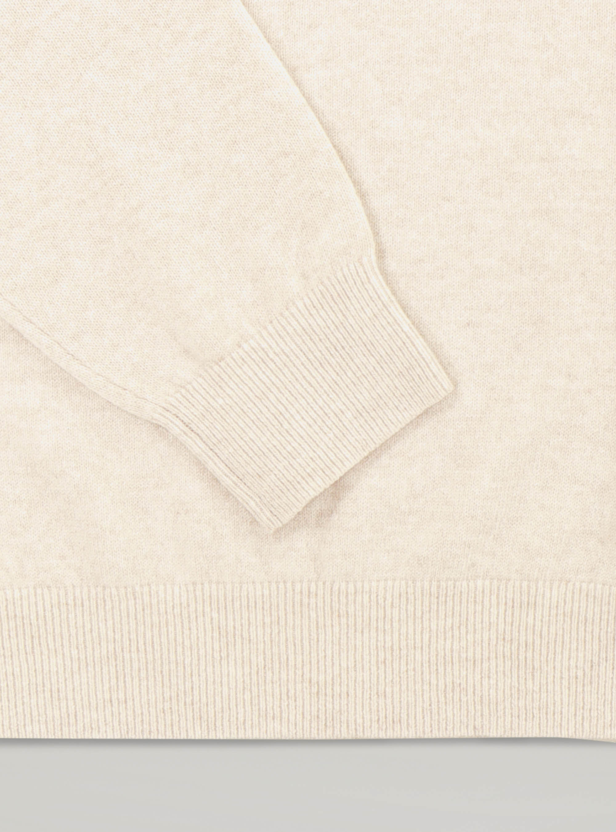 100% cashmere round neck sweater, OFF-WHITE